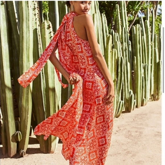 Brand New Ann Taylor Orange Maxi Dress - Picture 2 of 6